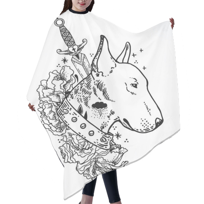 Personality  Head Of Bullterrier Mascot Hair Cutting Cape