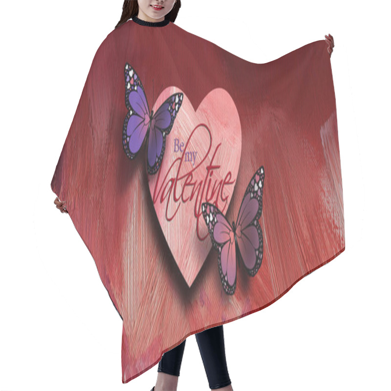 Personality  Happry Valentine's Day Butterflies With Love Heart Hair Cutting Cape