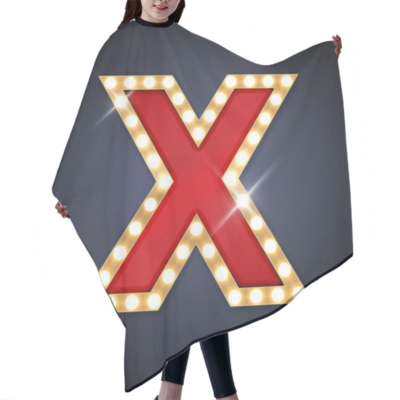 Personality  Letter X In Shape Of Retro Sing-board With Lamps Hair Cutting Cape