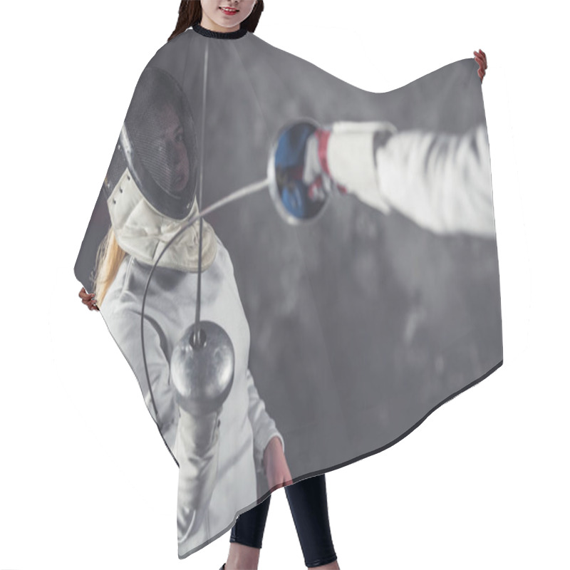 Personality  Two Women Fencing Hair Cutting Cape