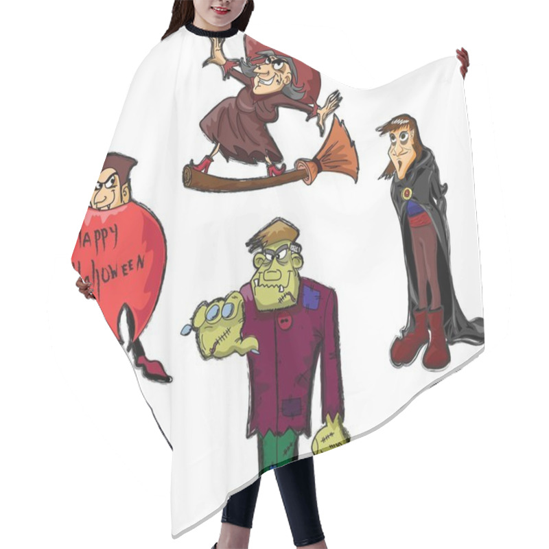 Personality  Halloween Cartoon Characters, Happy Halloween Hair Cutting Cape