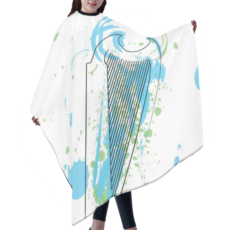 Personality  Abstract Harp Illustration Hair Cutting Cape