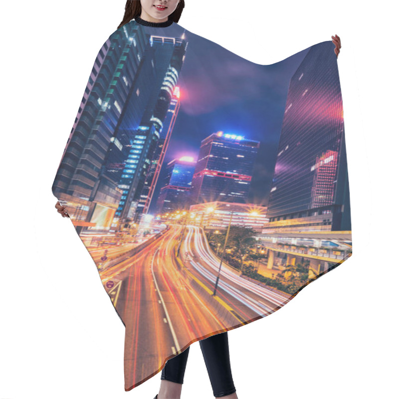 Personality  Street Traffic In Hong Kong At Night Hair Cutting Cape