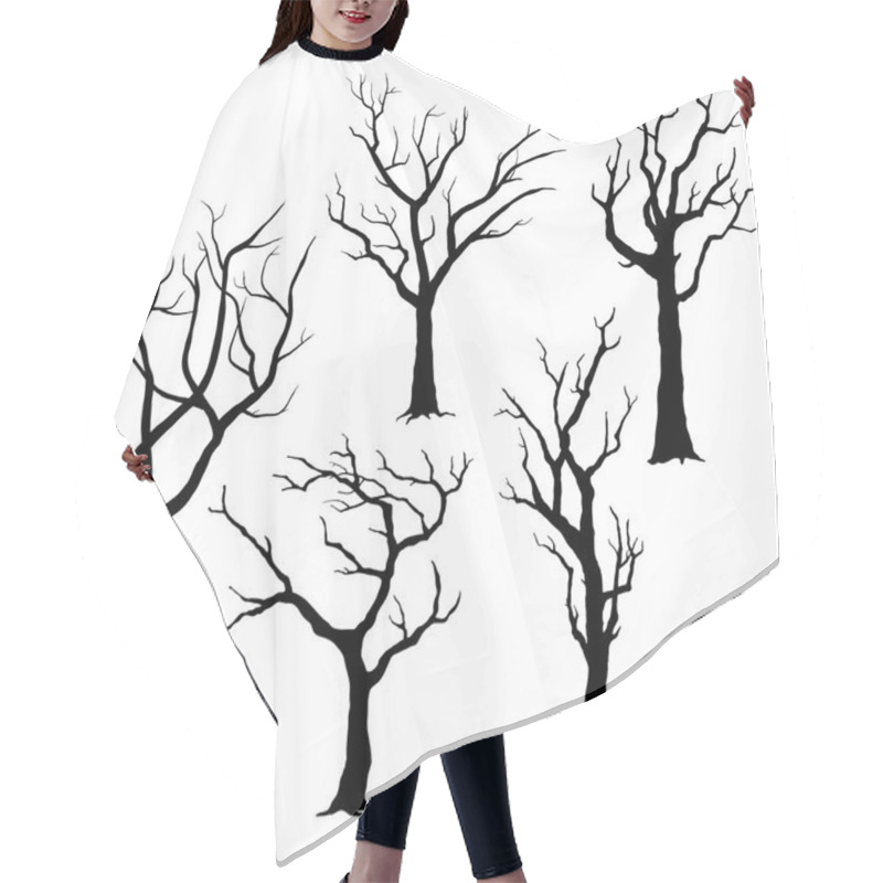 Personality  Tree Silhouettes Elements Hair Cutting Cape