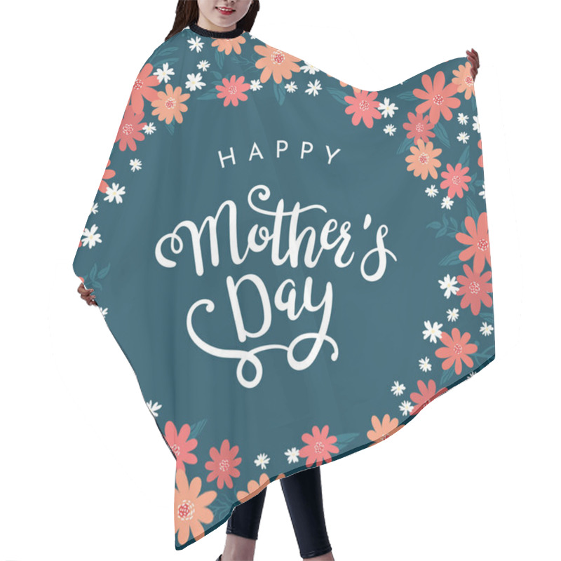 Personality  Cute Hand Drawn Mother's Day Design With Lovely Flowers, Great For Cards, Wallpapers, Banners - Vector Design. Hair Cutting Cape