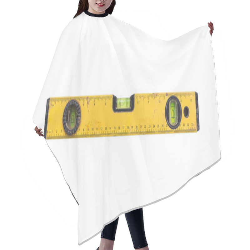 Personality  Old Yellow Bubble Level Isolated, Bubbles Centered Hair Cutting Cape