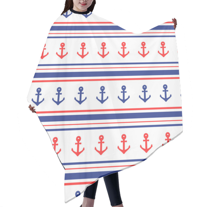 Personality  Nautical Seamless Pattern. Hair Cutting Cape