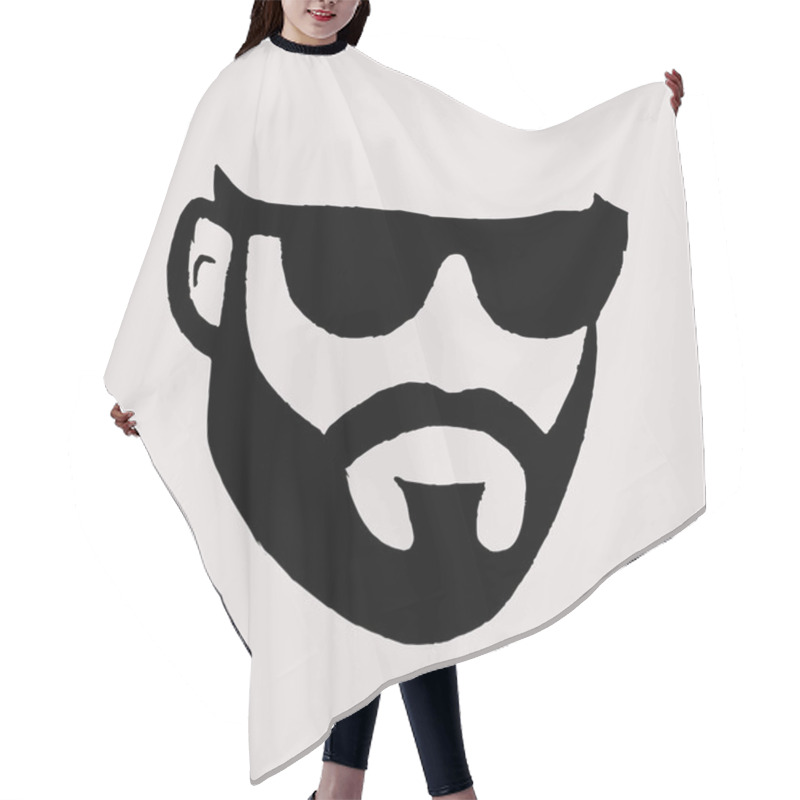 Personality  Silhouette Of A Man With A Beard Hair Cutting Cape