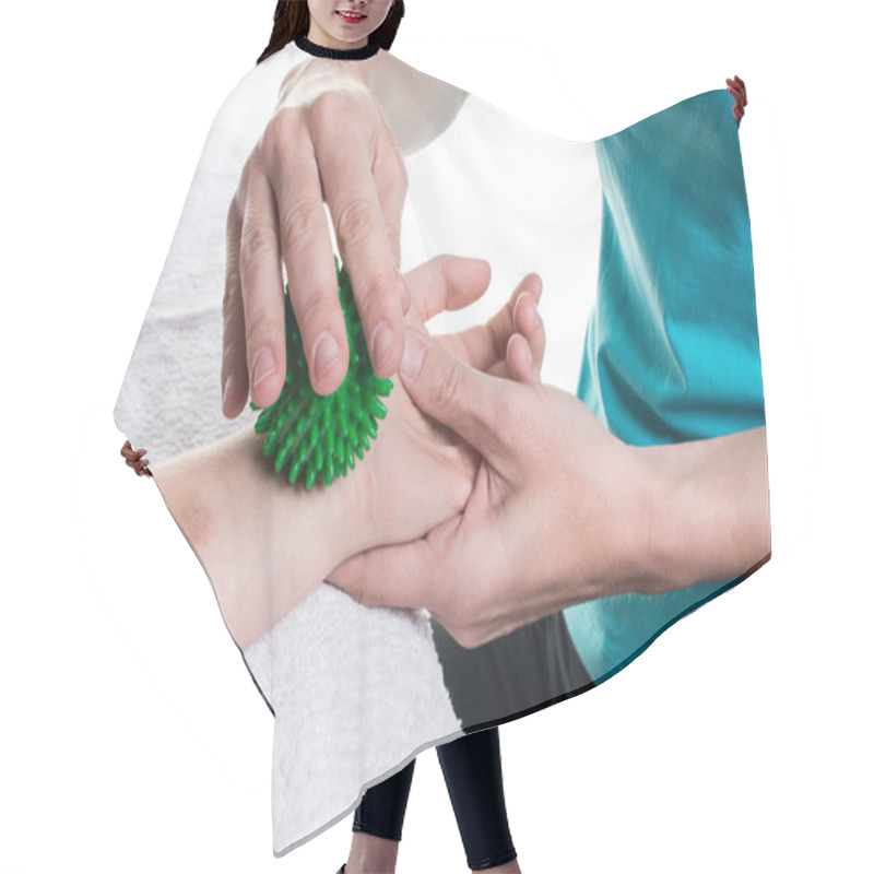 Personality  Occupational Therapy Close-up And Different Exercises Hair Cutting Cape