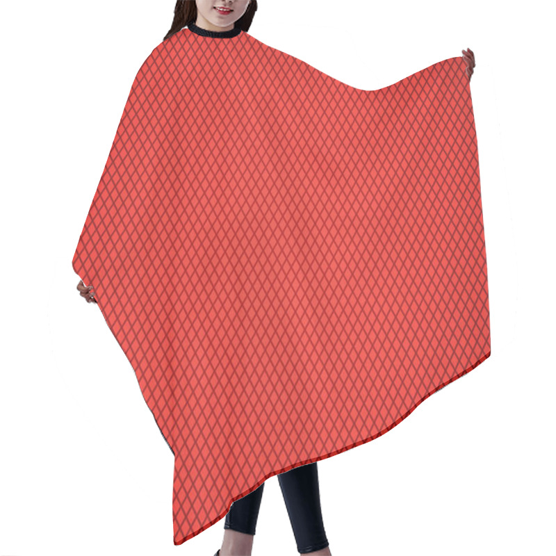 Personality  Vector Abstract Red Diagonal Square Grid Background Hair Cutting Cape