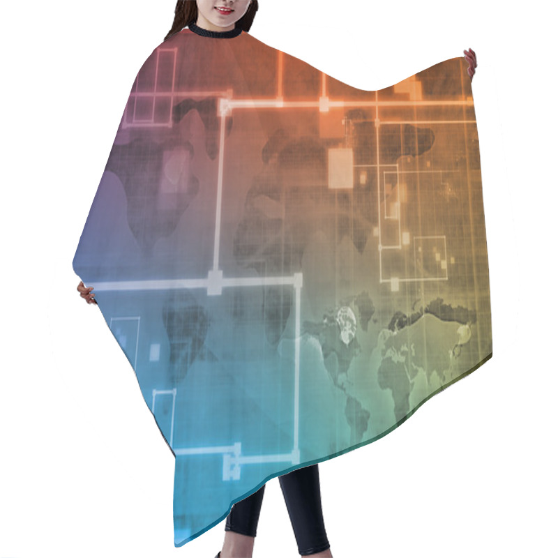 Personality  Connected Network Hair Cutting Cape