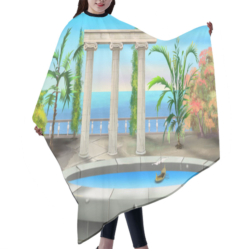 Personality  Ancient Colonnade Illustration Hair Cutting Cape