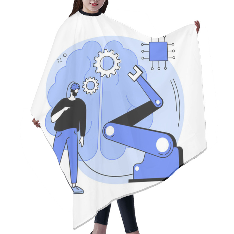 Personality  Cybernetics Abstract Concept Vector Illustration. Hair Cutting Cape