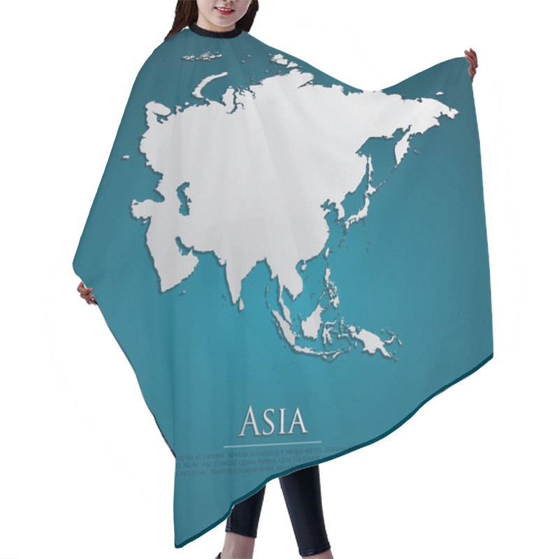 Personality  Asia Map Hair Cutting Cape