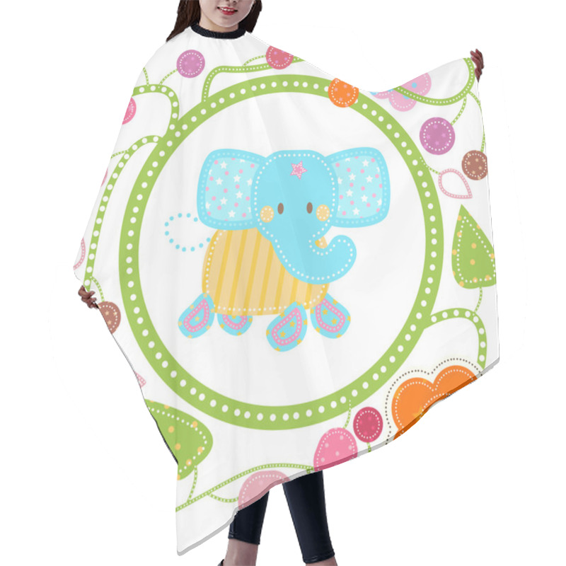 Personality  Sweet Blue Elephant Hair Cutting Cape