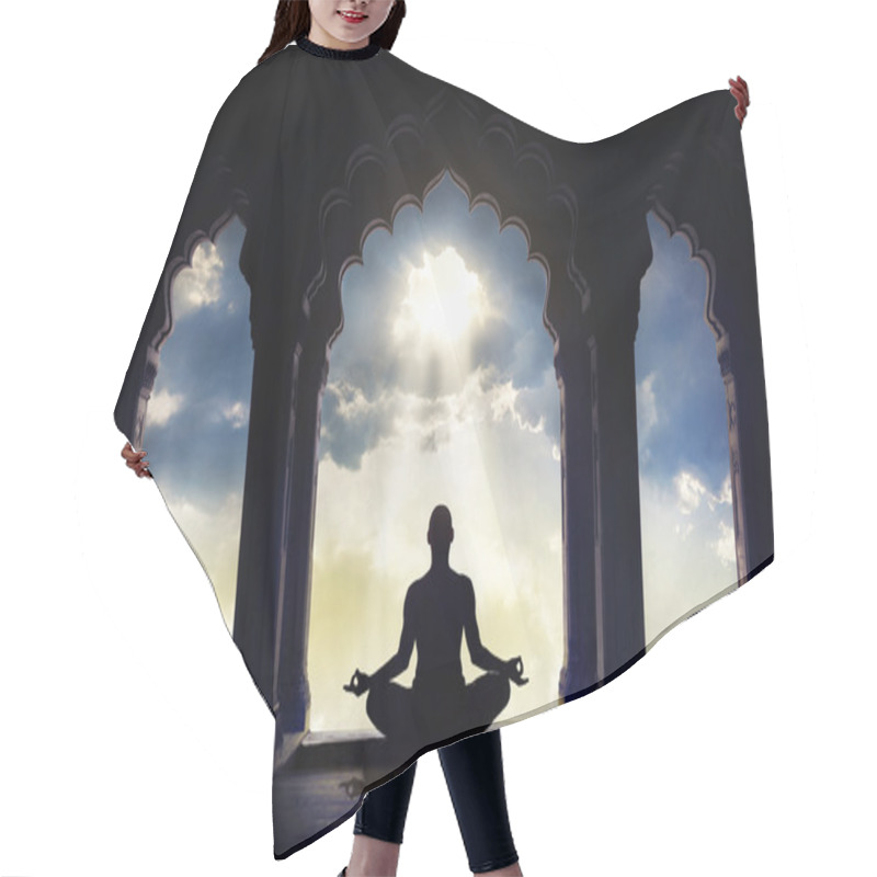 Personality  Meditating In Old Temple  Hair Cutting Cape