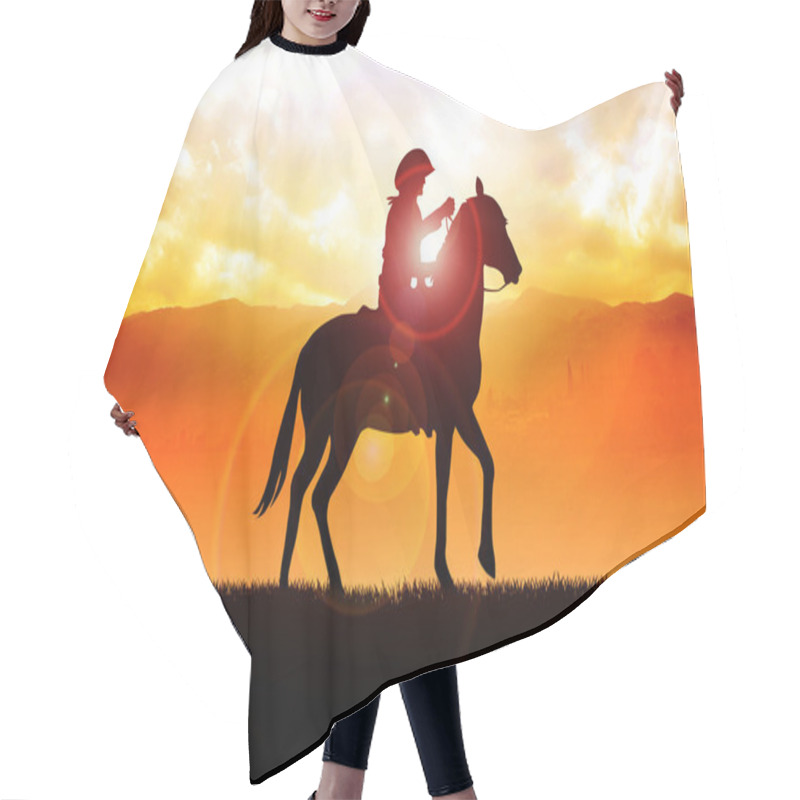 Personality  Cowboy During Sunrise Hair Cutting Cape