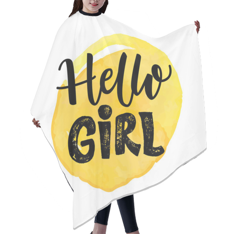 Personality  Hello Girl Typography Design   Hair Cutting Cape