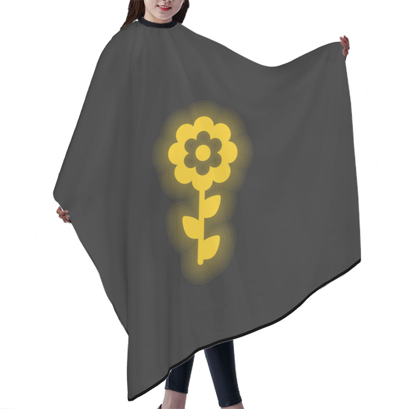 Personality  Bloom Flower Yellow Glowing Neon Icon Hair Cutting Cape