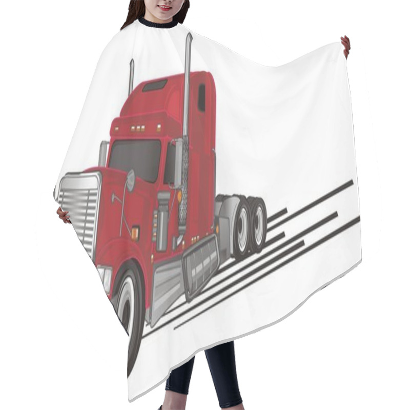 Personality  Red American Trailer And Many Lines Hair Cutting Cape