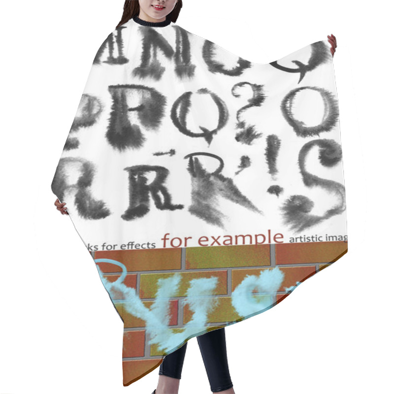 Personality  Graphic Masks For Blurred Latin Letters, Part 3 Hair Cutting Cape