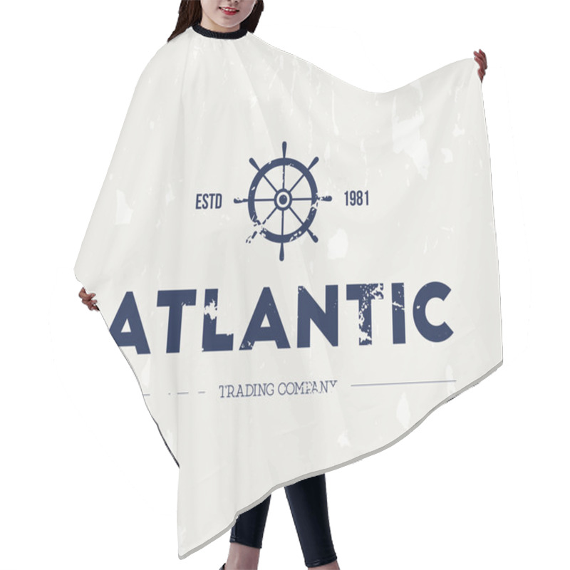 Personality  Retro Nautical Logo  Hair Cutting Cape