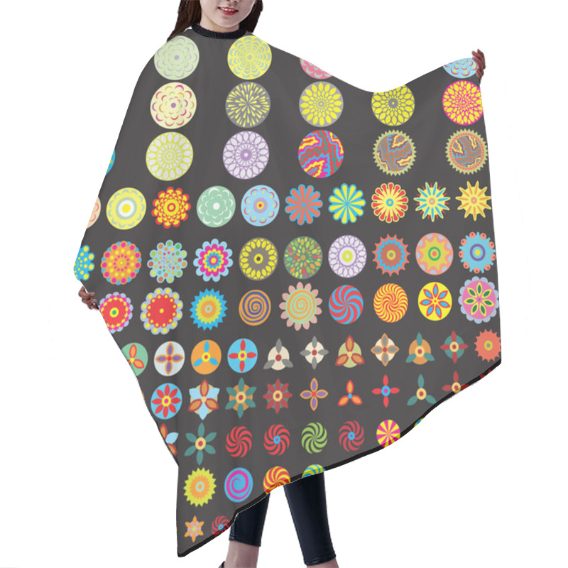 Personality  Over 50 Beautiful Abstract Flower Icons. Hair Cutting Cape