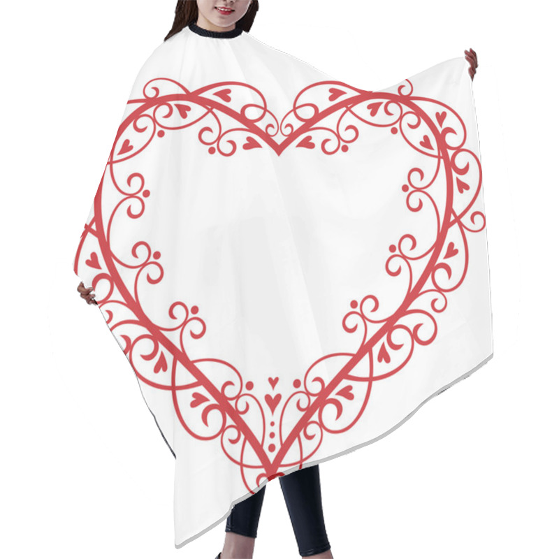 Personality  Vector Heart Background Hair Cutting Cape