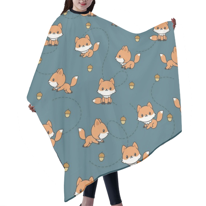 Personality  Playful Baby Foxes Seamless Pattern Hair Cutting Cape