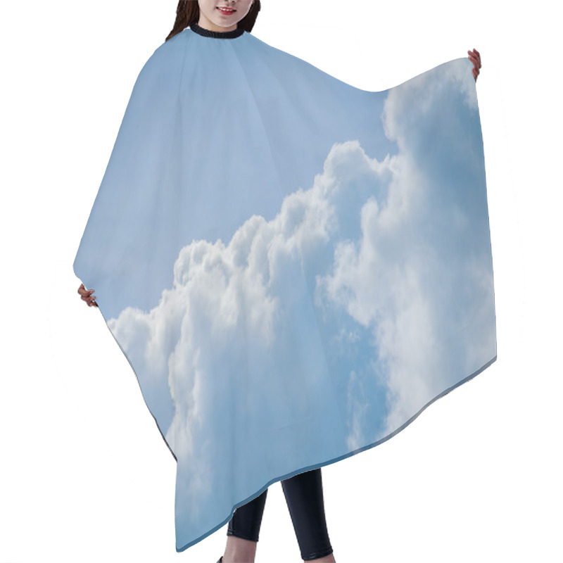 Personality  The Background Bright Blue Sky With Clouds Hair Cutting Cape