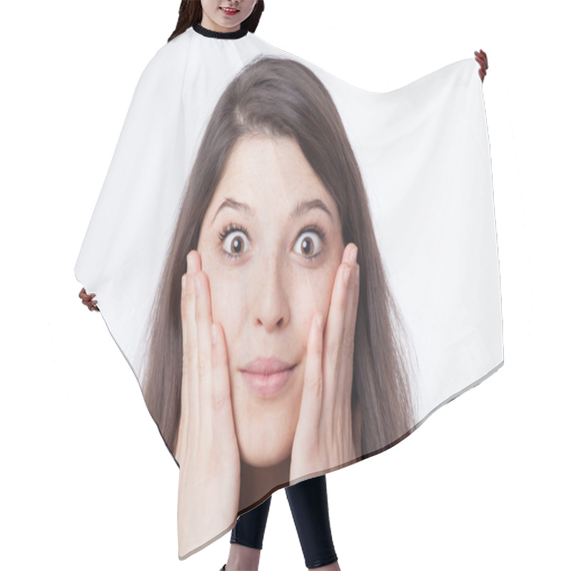 Personality  Surprised Woman Hair Cutting Cape