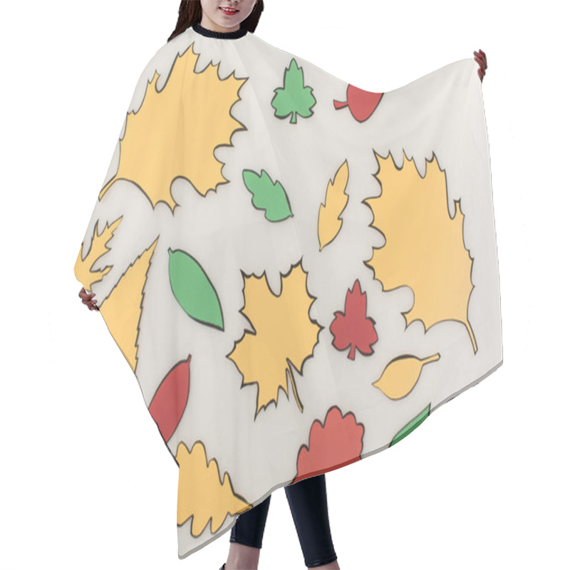 Personality  Composition Of Drawn Autumnal Leaves Hair Cutting Cape