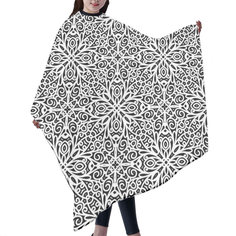 Personality  Black And White Lace Pattern Hair Cutting Cape