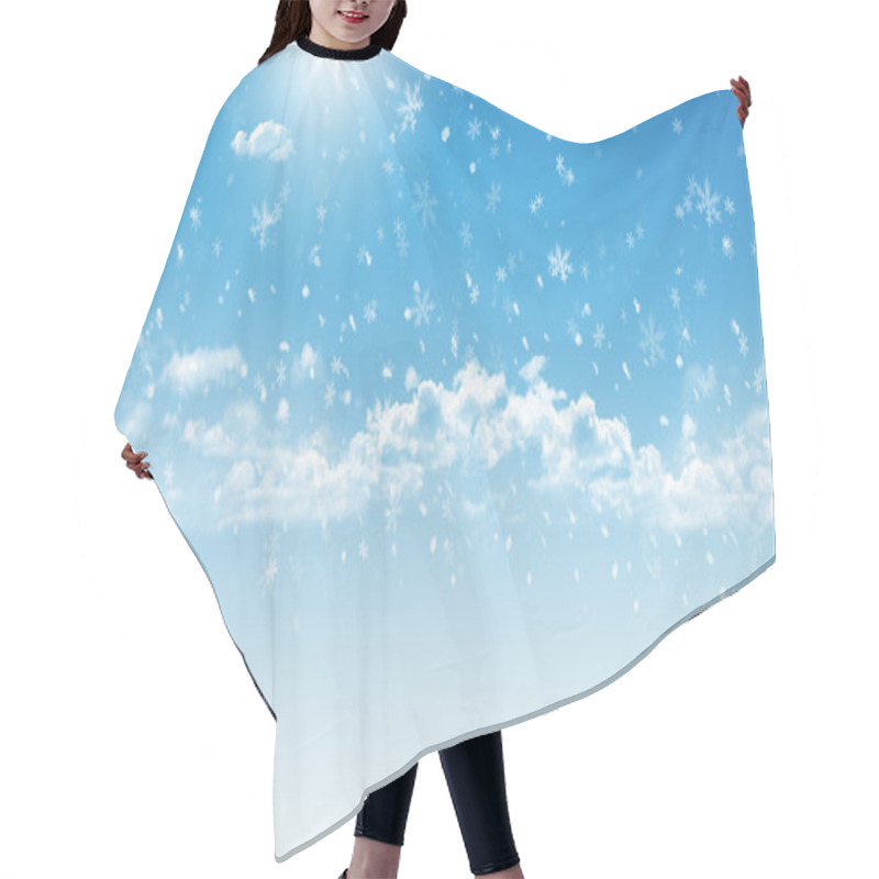 Personality  Winter Blue Background Hair Cutting Cape