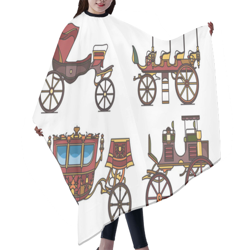 Personality  Set Of Classic Cab Of XIX Century, Retro Wagon Hair Cutting Cape