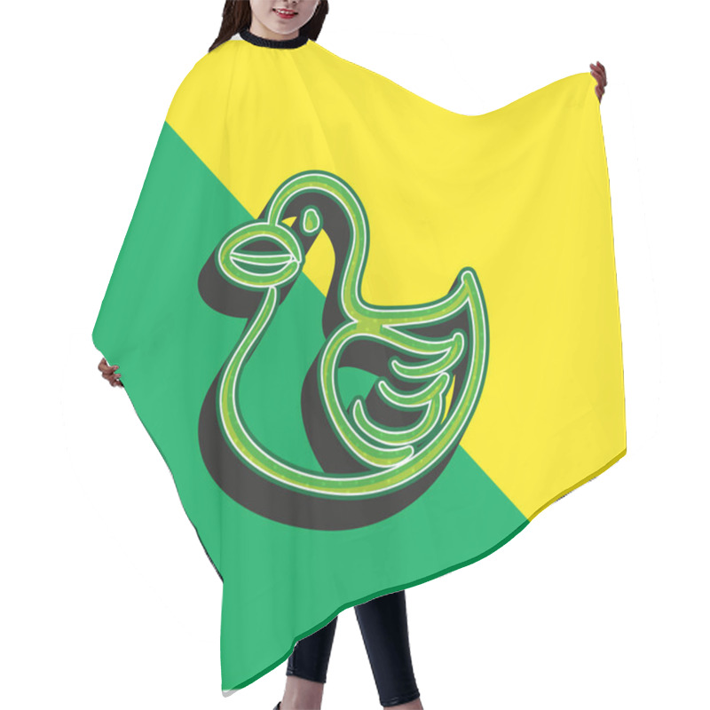 Personality  Bird Animal Shape Toy Green And Yellow Modern 3d Vector Icon Logo Hair Cutting Cape