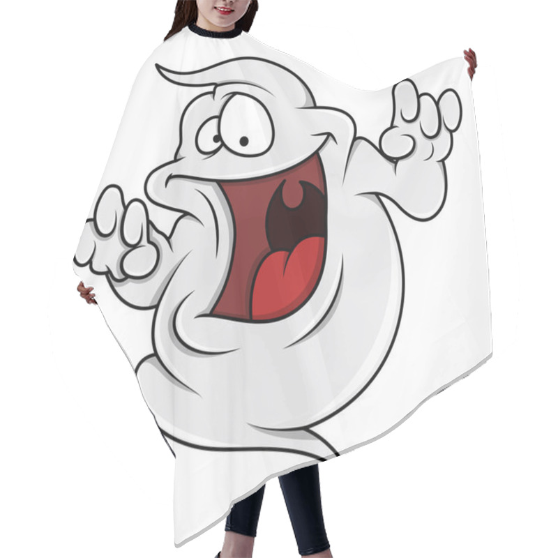 Personality  Naughty Ghost Smiling - Halloween Vector Illustration Hair Cutting Cape