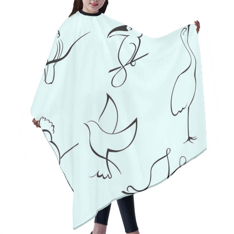 Personality  Bird Design Set Hair Cutting Cape