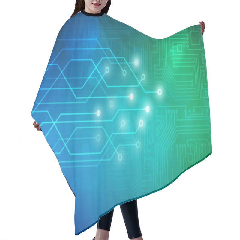 Personality  Abstract Technology Circuit Board Vector Background Hair Cutting Cape