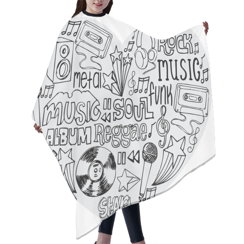 Personality  I Love Music Hair Cutting Cape