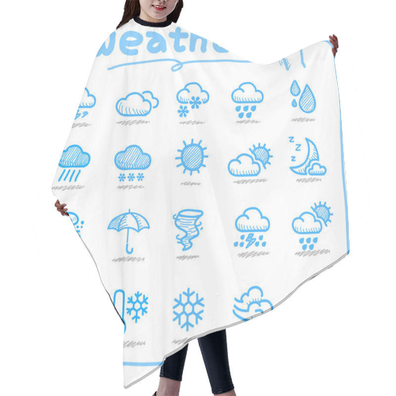 Personality  Hand Drawn Weather Icon Hair Cutting Cape