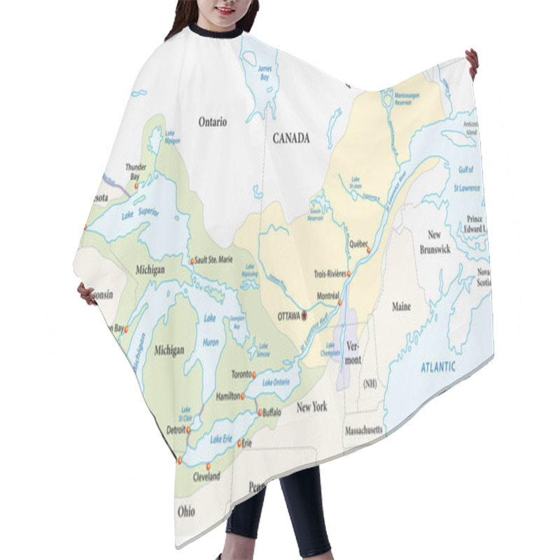 Personality  Map Of The Great Lakes And St Lawrence River Drainage Aregions Hair Cutting Cape