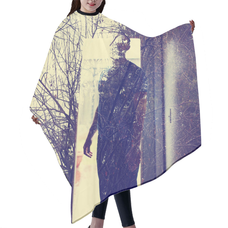 Personality  Man In A Doorway Hair Cutting Cape