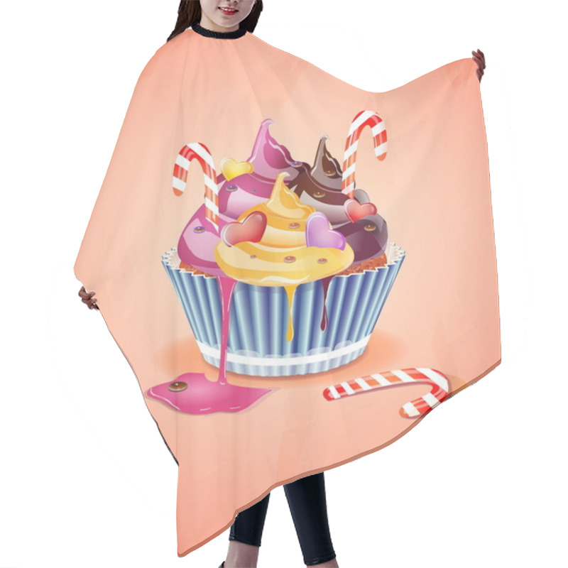 Personality  Birthday Cake. Vector Illustration Hair Cutting Cape