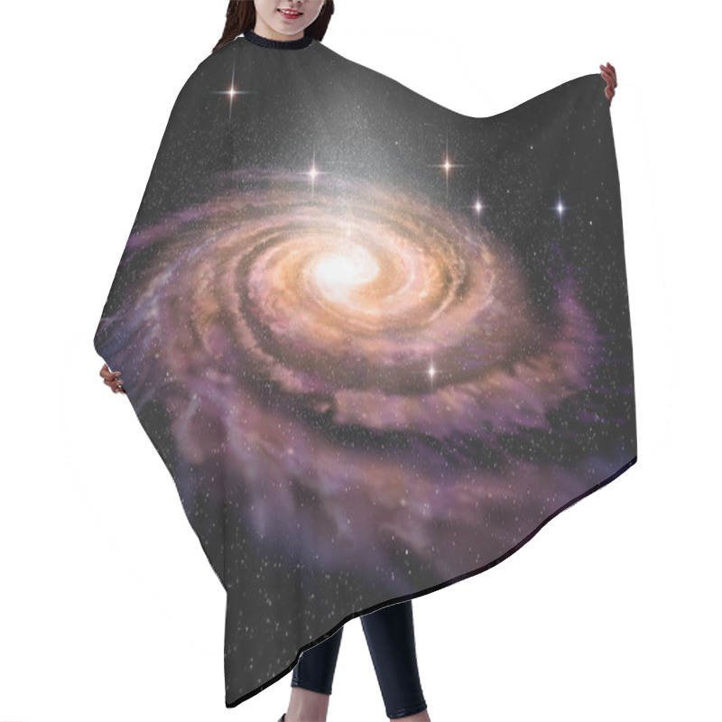 Personality  Spiral Galaxy In Deep Spcae, 3D Illustration Hair Cutting Cape