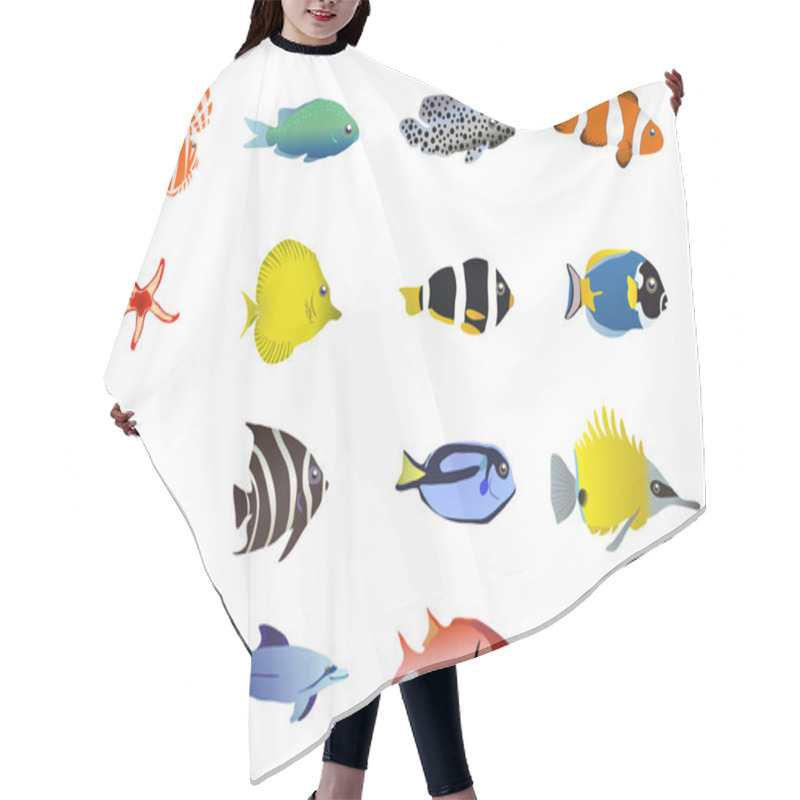 Personality  Set Of Sea Creatures Hair Cutting Cape