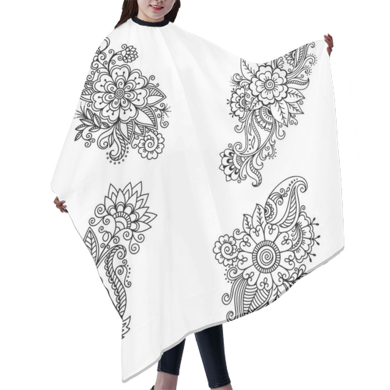 Personality  Henna Tattoo Flower Template In Indian Style. Ethnic Floral Paisley - Lotus. Mehndi Style. Ornamental Pattern In The Oriental Style. Hair Cutting Cape