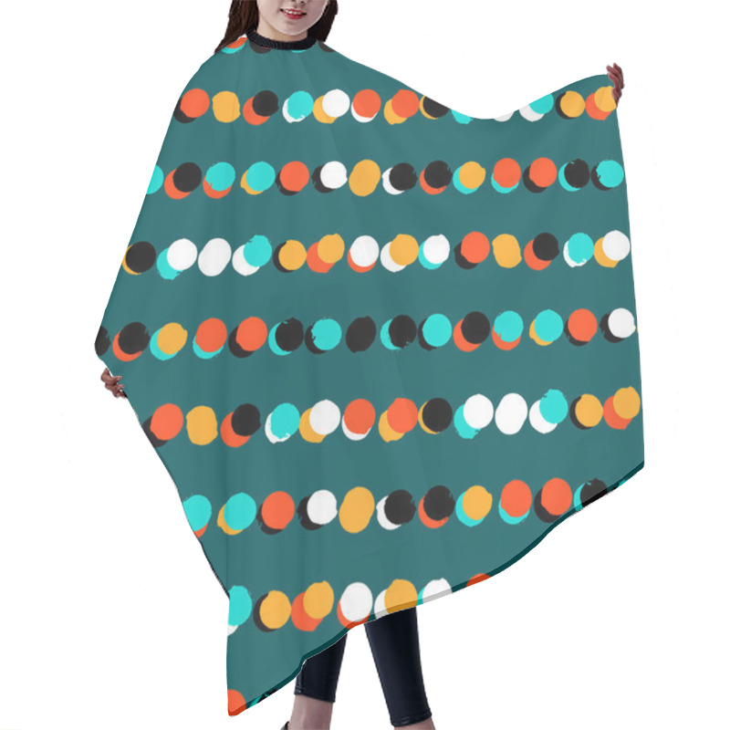 Personality  Simple Striped Geometric Pattern With Dots Hair Cutting Cape