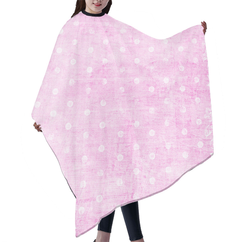 Personality  White Dots On Pink Background Hair Cutting Cape