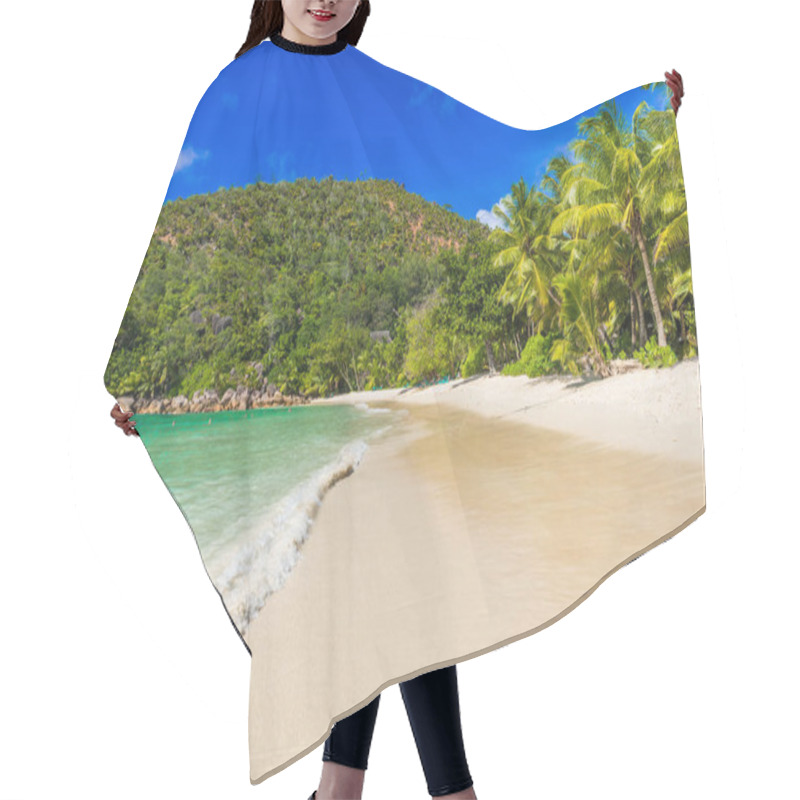 Personality  Anse Kerlan - Tropical Beach In Praslin, Seychelles. Hair Cutting Cape